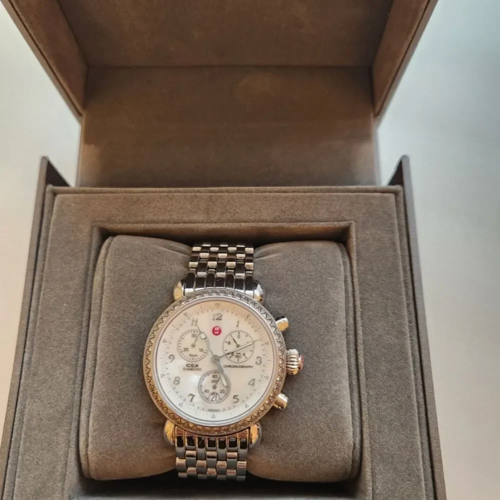 Michele csx diamond chronograph watch